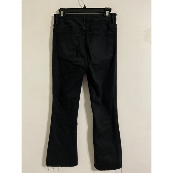 Frame Denim Le Crop Mini Boot Raw Hem Cropped Flare Jeans in Blackthorn 29 - Picture 4 of 12